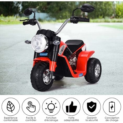GOPLUS Moto Electrique pour Enfants 6V 4,5Ah, Moto a Batteries 3 Roues, Vehicule Electrique pour Enfant 36-95 Mois, Vitesse 3-4km/h, Capacite de Charge 20KG (Rouge)