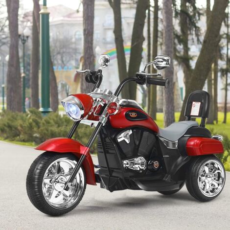GOPLUS Moto Giocattolo per Bambini, Struttura Stabile con 3 Ruote, Velocità di 2,5-3 km/h, con Una Batteria Ricaricabile, Materiale Sicuro ed Ecologico, Adatto a Bambini più di 3 Anni (Rosso)
