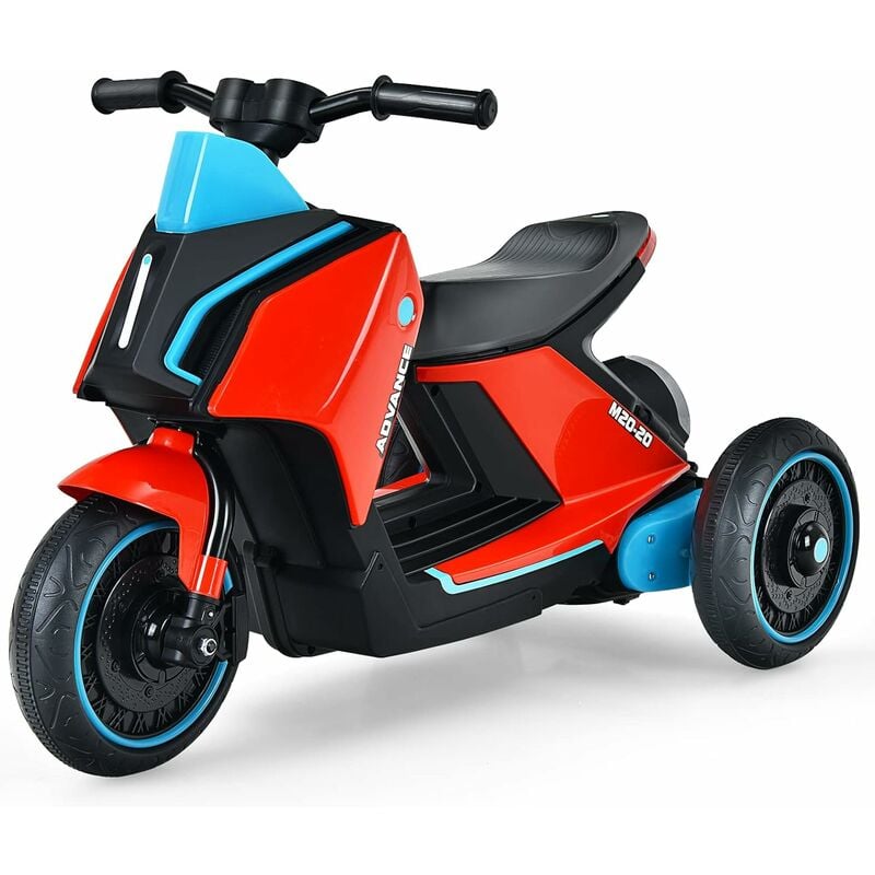 Goplus - Moto Electrique avec Demarrage a Un Bouton,Scooter Vespa Electrique avec Roues Antiderapantes, Pedale et Phares avec usb/ MP3, pour Enfant 3