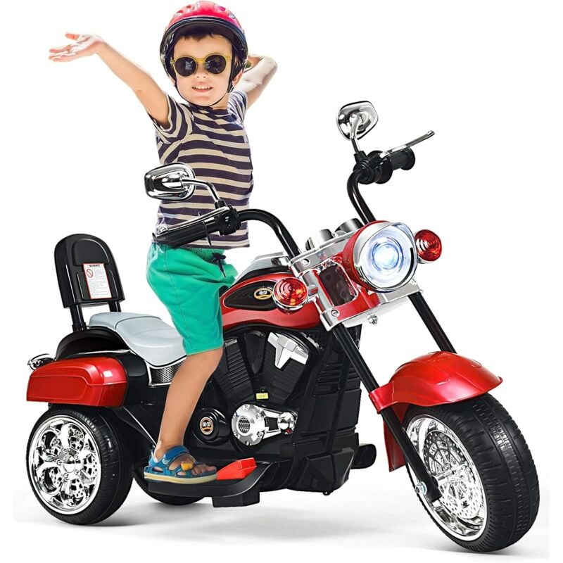 Goplus - Moto Electrique pour Enfants, Vehicule Electrique 6 v a 3 Roues avec Vitesse 2,5-3km/h,Charge 30 kg, Scooter pour Garcons et Filles a partir