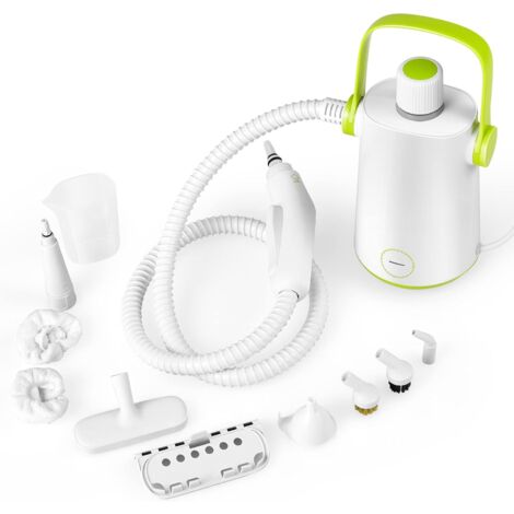 Goplus – Nettoyeur vapeur à main 1000W – Pression 3 bars – Réservoir 300 ml – 12 min autonomie – 10 accessoires – Câble 3 m pour nettoyage efficace - EAU 300 ML