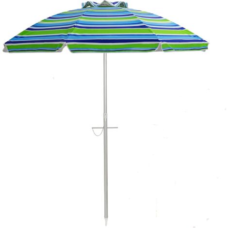 GOPLUS Ombrellone a 8 stecche in fibra di vetro da giardino o spiaggia, ombrellone da mare con palo in alluminio, con Borsa di Trasporto (Verde)