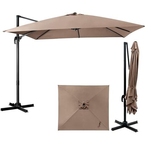 GOPLUS Ombrellone da Giaredino, 300 x 300 x 273 cm, Marrone