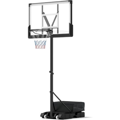 GOPLUS Panier de Basket-Ball Mobile, Hauteur Réglable 2,36 à 3,05m