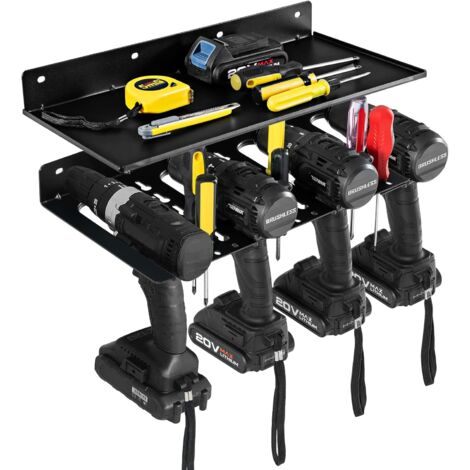 Goplus – Panneau mural pour rangement d'outils en acier au carbone – 43 x 21,5 x 5 cm – Installation rapide – Pour garage et atelier