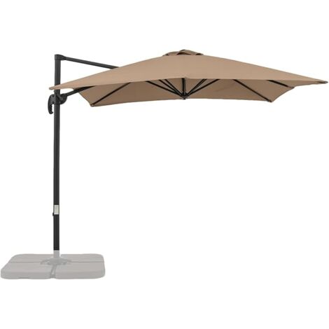 GOPLUS Parasol de Jardin Exterieur, Parasol Déporté avec 5 Inclinaisons Réglables, Rotation à 360°, 8 Baleines, Protection Solaire, 2,5 M Parasol Inclinable pour Balcon Patio Marché, Chocolat