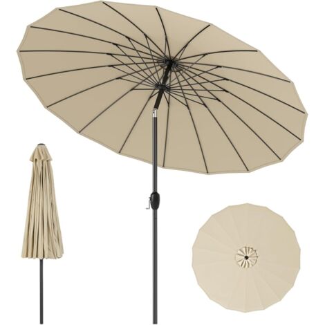 Goplus – Parasol inclinable 2,7m avec 18 baleines en fibre de verre – Résistant au vent – Manivelle pour inclinaison jusqu'à 35° – Pour balcon et terrasse