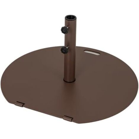 GOPLUS Pied de Parasol 23KG, Support de Parasol en Métal avec 2 Roues, 2 Boutons de Serrage, Poignée de Transport, Base Ronde de Parasol Exterieur de 38/48mm pour Piscine, Balcon