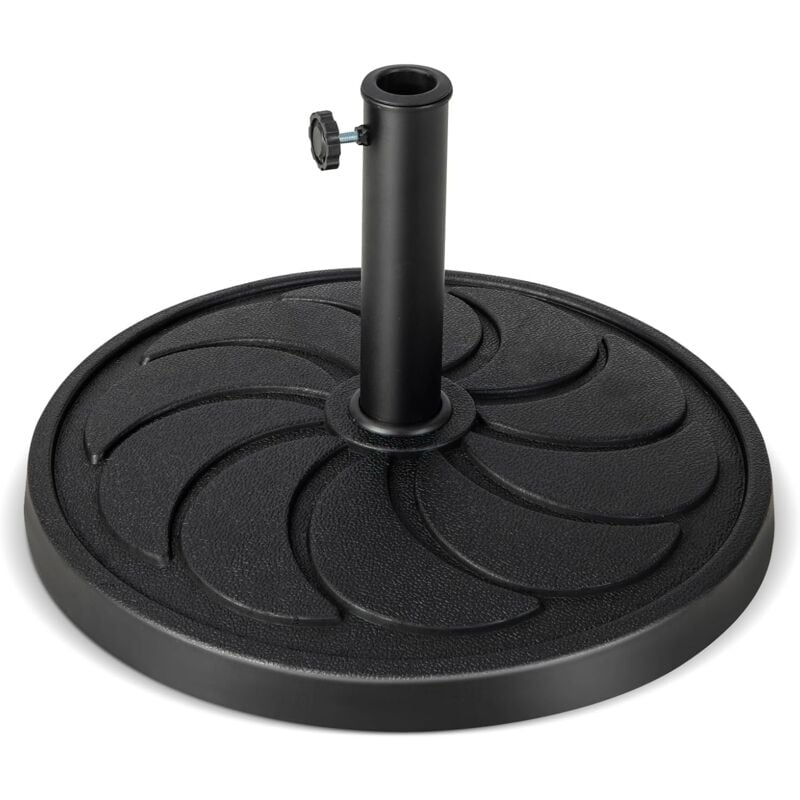 Pied de Parasol de Jardin 38/48mm, Support de Parasol Étanche Ø54cm en Résine & Tube en Métal, Base de Parasol Lestée de 18KG - Goplus