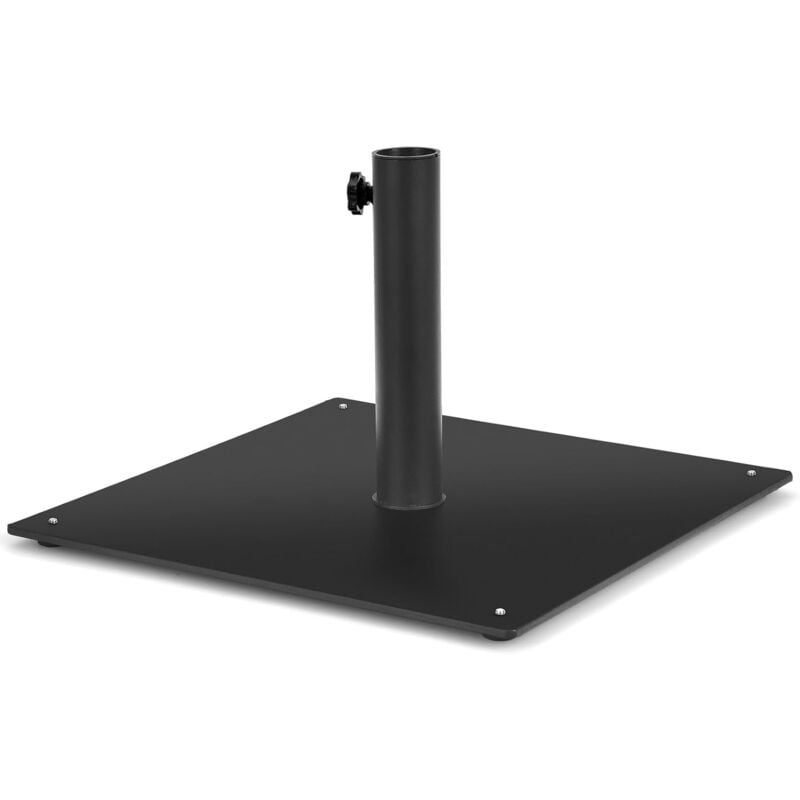 Pied de Parasol en Métal Robuste, Support de Parasol avec Bouton Rotatif, Convient pour Poteaux de Parapluie de φ 41/49 mm, Base de Parasol Carrée,