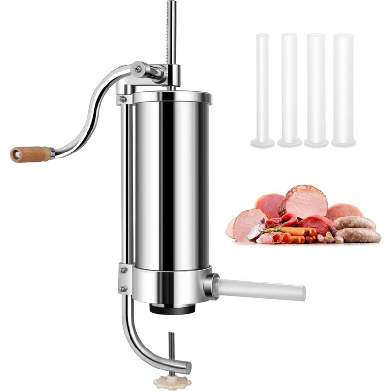 Poussoir a Saucisses Remplissage de Saucisses en Acier Inoxydable et avec 4 Tubes - Goplus