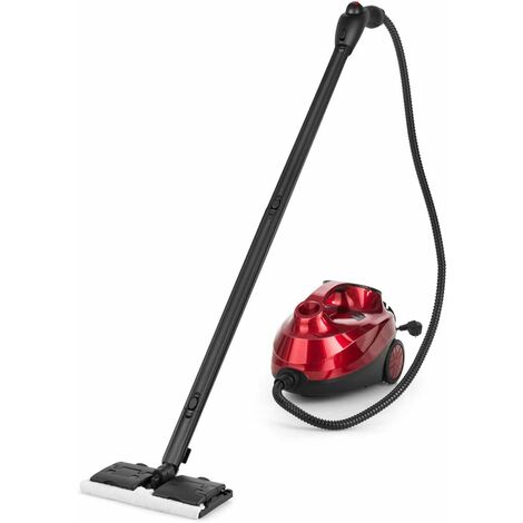GOPLUS Pulitore a Vapore Professionale 2000W per Uso Domestico, Scopa a Vapore Elimina il 99,9% di Virus, Rosso, 114,3x43,2x22,9 cm
