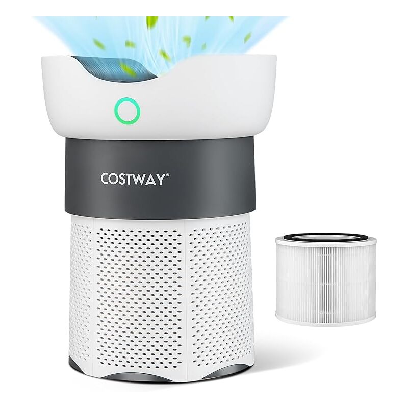 Goplus - Purificateur d'Air 120 m²/h, Véritable Filtre à Air H13 hepa Nettoyeur avec Capteur de Qualité de l'Air et Mode Veille