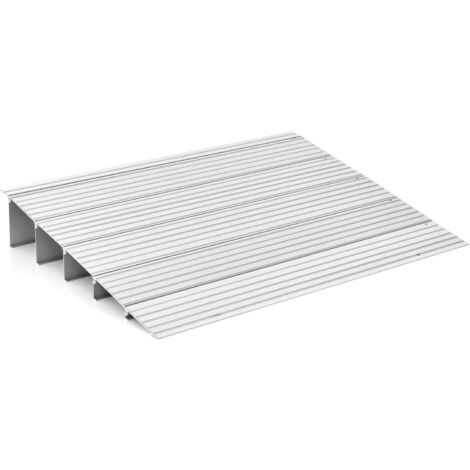 GOPLUS Rampa per Soglia Porta, Rampa d'Ingresso, Robusta Atruttura in Alluminio, Superficie Antiscivolo, Portata 317 kg, per Sedie a Rotelle (L)