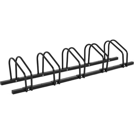 GOPLUS Rastrelliera per Biciclette, Parcheggio per Bici a 4/5/6 Posti, Portabici Antifurto, Doppio Montaggio su Parete/Terra, Cavalletti Esterni per Biciclette da Città/Strada/Corsa