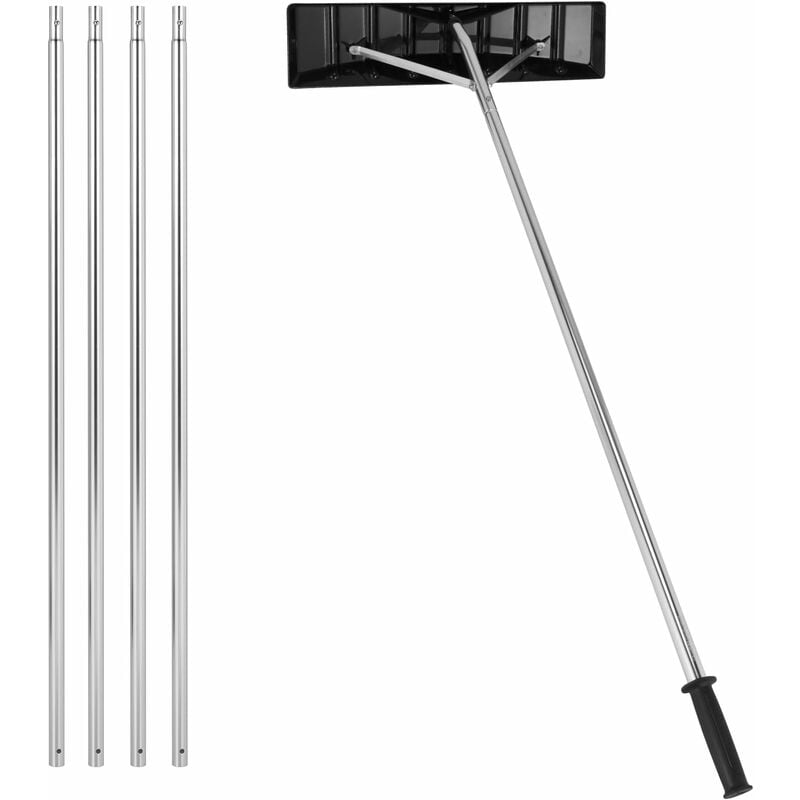 Goplus - Râteau à Neige 1,48-6,08 m, Outil de Déneigement Divisible en Aluminium,Poignée Antidérapante,Barres Extensibles
