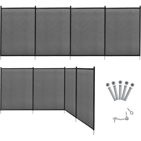 GOPLUS Recinzione per Piscina Barriera di Sicurezza in Alluminio+ Acciaio 360x125cm, Recinzione di Sicurezza per Piscina