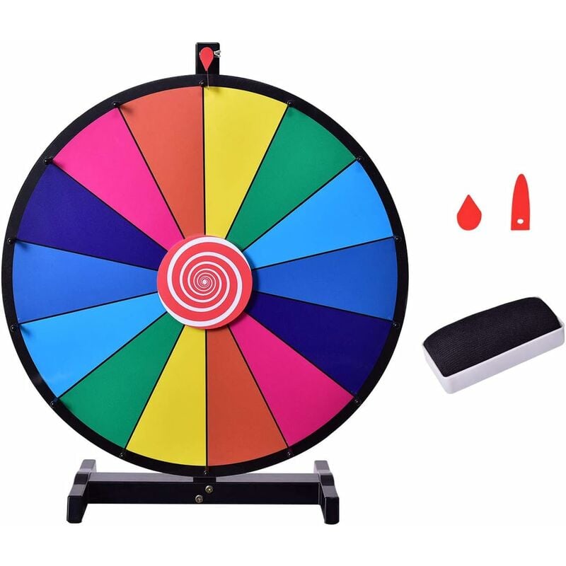 GOPLUS Roue de la Fortune 24 Pouce, Prize Wheel avec Stylo Effacable - Parfait pour deGOPLUS Roue de la Fortune 24 Pouce, Prize Wheel avec Stylo
