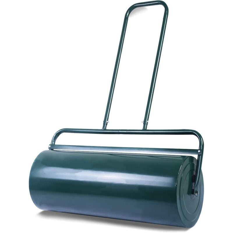 Goplus - Rouleau à Gazon de Jardin 30CM Volume 48L, avec Poignée en Forme u, Rouleu de Jardin en Acier Rempli de Sable/Eau, 114x30x60cm, Vert
