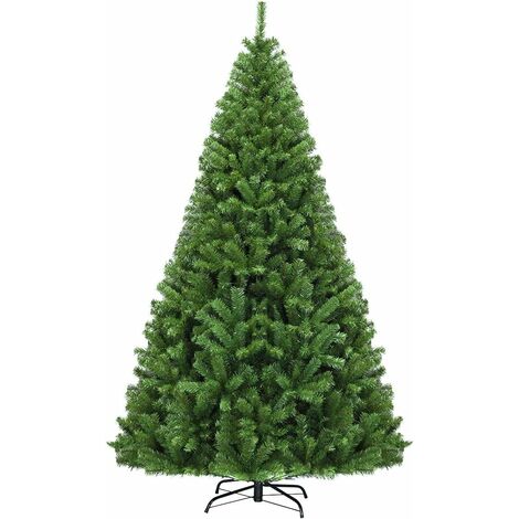 Goplus – Sapin de Noël artificiel 225 cm – 1346 branches en PVC ignifuge – Système d'ouverture automatique – Pied en fer renforcé – Décoration personnalisable
