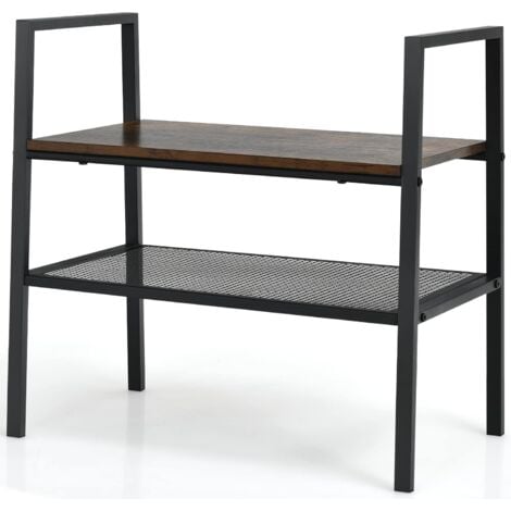 GOPLUS Scaffale Impilabile, Scaffale Salvaspazio con Ampio Spazio di Stoccaggio, Scaffale da Cucina Stile Industriale Impilabile, Utilizzo Versatile, per Salotto, Camera da Letto, Cucina, Ingresso (1)