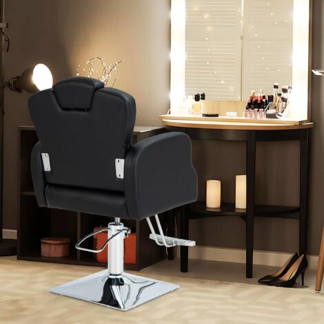 GOPLUS Sedia da Parrucchiere, sedia Idraulica da Barbiere, Stile Moderno Girevole a 360° con Sedile Regolabile, Poggiatesta, Attrezzatura per Stilisti per Salone SPA & Bellezza, Carico 150 kg, Nero