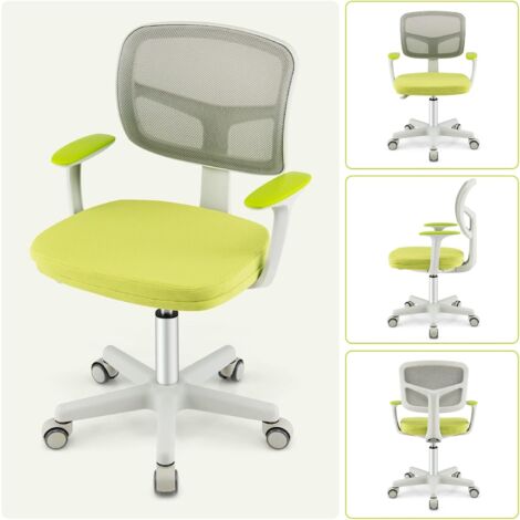 GOPLUS Sedia da Scrivania per Bambini, Carico 150 kg, Sedia Ergonomica, Altezza Regolabile, Girevole a 360° (VERDE)