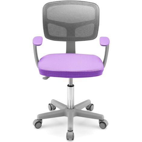 GOPLUS Sedia da Scrivania per Bambini, Carico 150 kg, Sedia Ergonomica, Altezza Regolabile, Girevole a 360° (VIOLA)