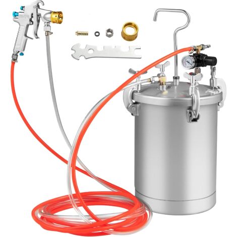 GOPLUS Spruzzatore di Vernice 15 L, Pistola a Spruzzo per Vernice a Pressione Regolabile, Serbatoio a Spruzzo Vernice con 2 Ugelli e Tubo Flessibile, Per Interni ed Esterni