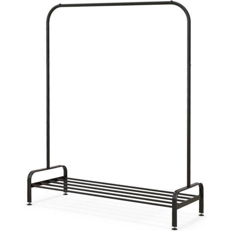 GOPLUS Stand Appendiabiti, Appendiabiti da Terra in Metallo con Aste e Portascarpe, per Corridoio, Camera da Letto, Soggiorno (Stile 2)