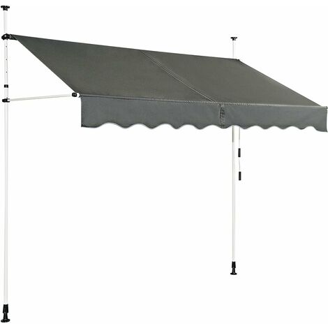 Goplus – Store banne manuel rétractable 2,5x1,2m – Aluminium léger – Hauteur réglable 2-3m – Tissu Oxford PU – Installation facile - 2-3M-Auvent