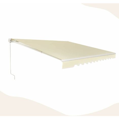 Goplus – Store banne rétractable 360x300cm – Aluminium inoxydable – Tissu imperméable et anti-UV – Angle réglable 5-35° pour balcon et terrasse