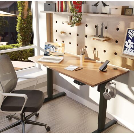 GOPLUS Struttura di Scrivania Regolabile in 3 Altezze da 70-120 cm, con 2 Motori, Struttura Ergonomica e Silenziosa, Struttura Tavolo da Lavoro in Ferro, Portata 80 kg (Nero)