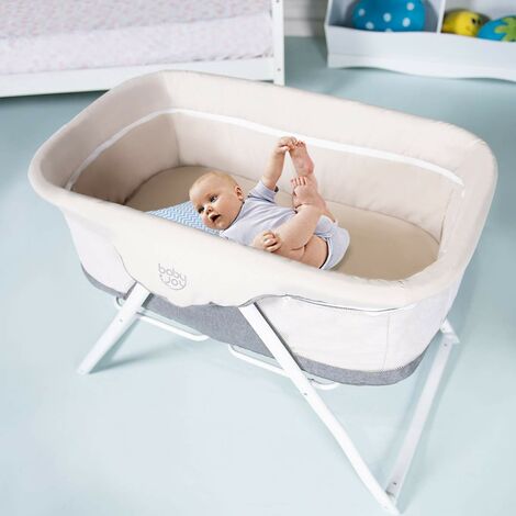 seitlich zu öffnendes Kleinkinderbett Reisebett für Kleinkinder mit Matratze Moby-System 2in1 faltbares Babybett tragbare Stubenwagen für Baby und Kleinkind