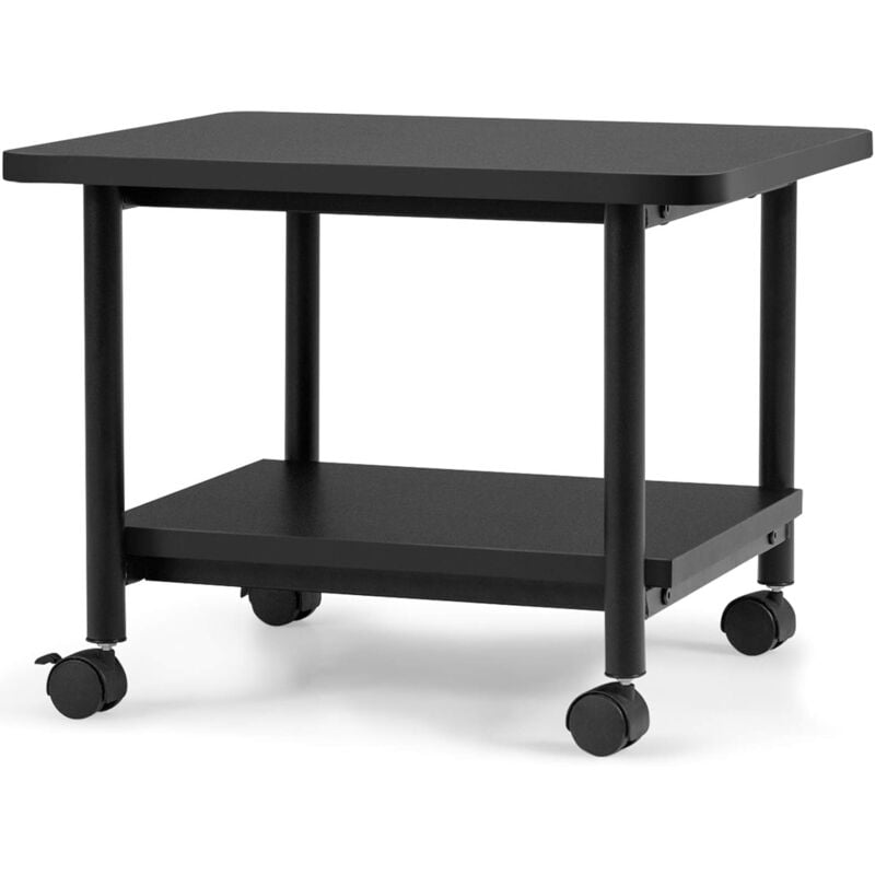 Goplus - Support d'Imprimante de Rangement, Support d'Ordinateur Portable Multifonction a roulettes avec Capacite de Stokage, Equipe Roues de