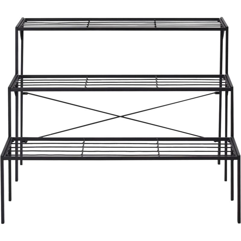 Support pour Plantes en Acier à 3 Niveaux, Support de Rangement pour Pots de Fleurs en échelle, Porte-Plantes, Conception ultifonctionnelle, Support