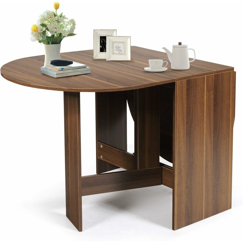 Table de Salle à Manger Pliable, Table de Cuisine, 3 Formes, Table Multifonctionnelle pour 4-6 Personnes, Charge Max. 60KG, 163 x 80 x 75CM, pour