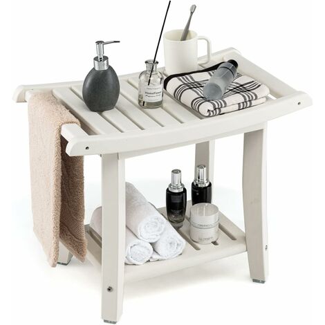 GOPLUS Tabouret de Douche Chaise de Douche Antidérapant pour Rasage de Jambes et Spa, Chaise de Bain pour Seniors,Charge Max.150 KG