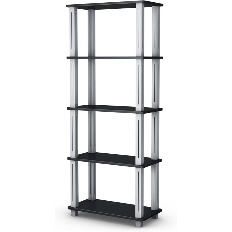 Goplus - tagère de Rangement à 5 Niveaux-60x29,5x144,5CM,Charge 20KG/Couche,avec Sangle Anti-Basculement,pour Cuisine/Atelier,Noir