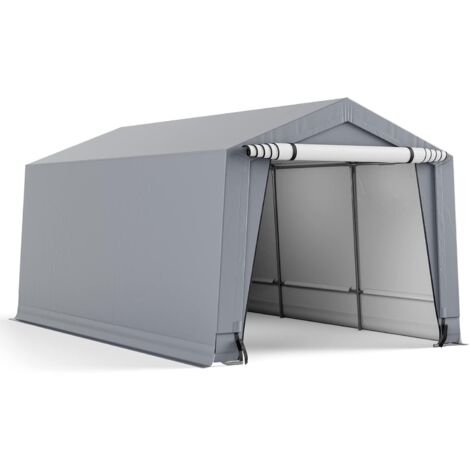 GOPLUS Tenda Garage Impermeabile, Tenda Auto con Struttura in Acciaio Zincato Antiruggine, Riparo Garage con Porte Staccabili con Chiusure Lampo, per Auto, Camper