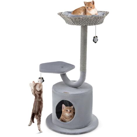 GOPLUS Tiragraffi per Gatti, 50 x 50 x 106 cm, Sisal, Ideale per Gatti Grandi Adulti (Stile 3)