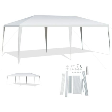 Goplus – Tonnelle de jardin 3x6m – Tente de réception pliable en PE et acier – Résistante au vent et à la pluie – Pour événements extérieurs