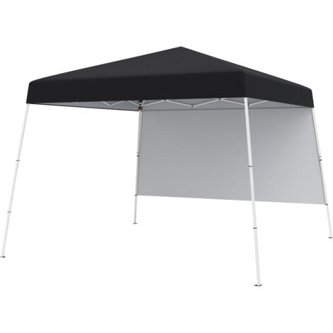 GOPLUS Tonnelle Jardin Exterieur Pliante 3 x 3 M, Auvent avec Paroi Latérale, Hauteur Réglable 2,62M, Sac Transport, 4 Piquets, Tente Jardin Imperméable pour Fêtes et Camping (300CMNoir)