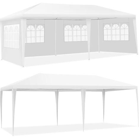 Goplus – Tonnelle 3x6m avec 4 bâches et fenêtres – Tissu imperméable et résistant au soleil – Installation rapide pour 10-12 personnes