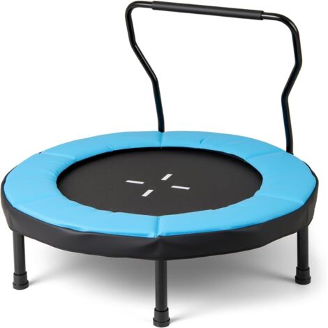 GOPLUS Trampoline Exterieur Enfant Pliable 102 CM, Trampoline Exterieur avec Poignée en Mousse Épaisse Amovible, Rembourrage de Sécurité, Charge 100 KG, Cadeau pour Garçon et Fille de 3 à 6 Ans (Bleu)