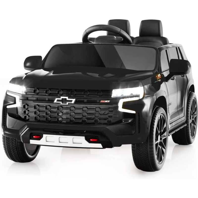 Véhicule Electrique Enfants 12V, suv Chevrolet Tahoe pour Enfants de 3-8Ans avec Télécommande 2,4 g, Suspension à Ressort, Lumières, Musique,