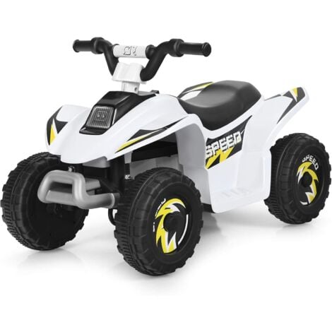 GOPLUS Voiture 4x4 Quad Buggy Electrique,Quad ATV 6V avec Marche Arri��re et Frein ?lectrique,Avancer et Reculer, Contr?le par Poign��e,Recommand�� pour Les Enfants de 3+ Ans (Blanc)