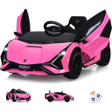 Goplus – Voiture électrique enfant 12V Lamborghini cabriolet – Télécommande 2,4G – Vitesse 3-5 km/h – Portes ciseaux – LED/Musique/USB – 3-8 ans