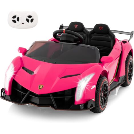 Goplus – Voiture électrique enfant 3-8 ans 12V – 1 place – Charge 30kg – Télécommande 2,4G – Ports AUX et USB – Multimédia – Rose