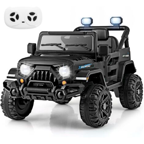 Voiture électrique Enfant - AIYAPLAY - Modes 4x4 Et 2x2 Avec Telecommande 2 4ghz 2 Moteurs 12 V Remorque Arriere Remorque Noir